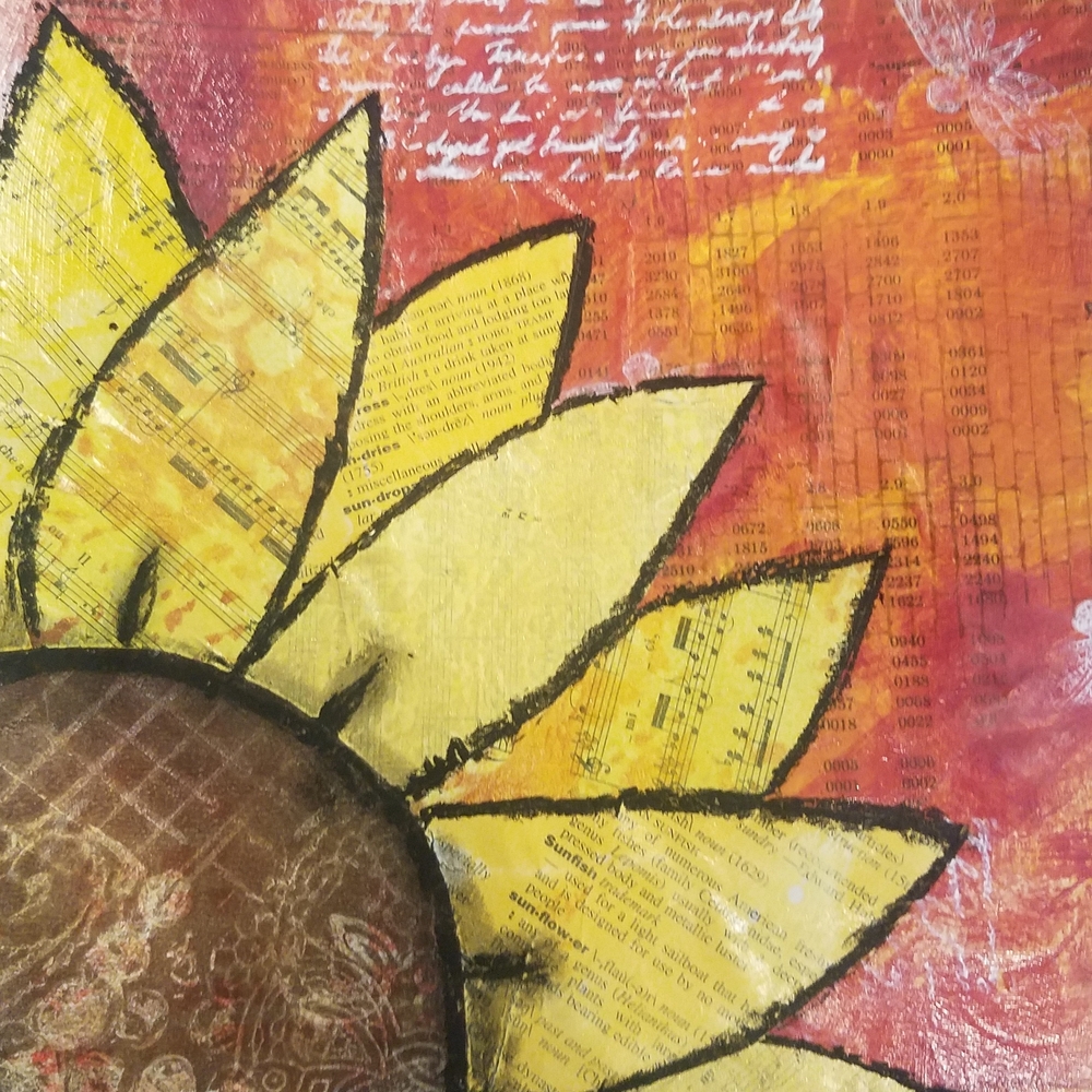 Sunflower Collage Art Print